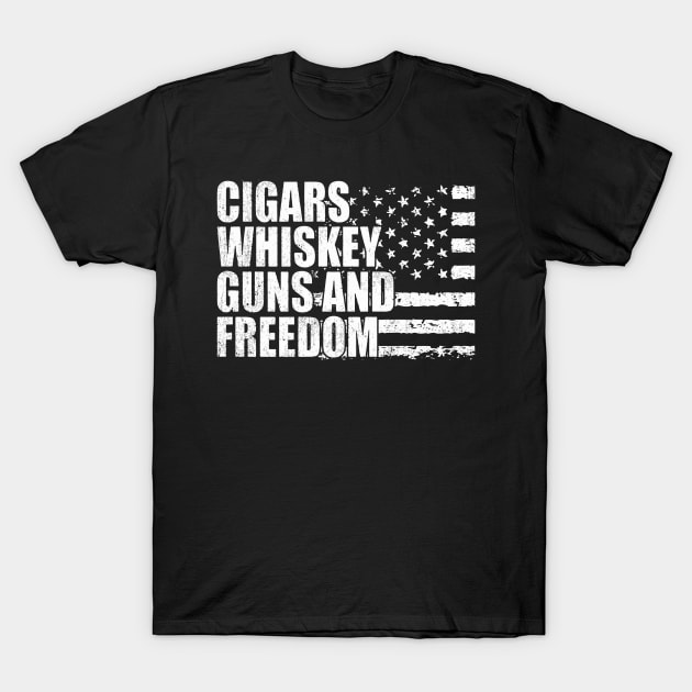 Cigars whiskey guns and freedom T-Shirt by StarMa